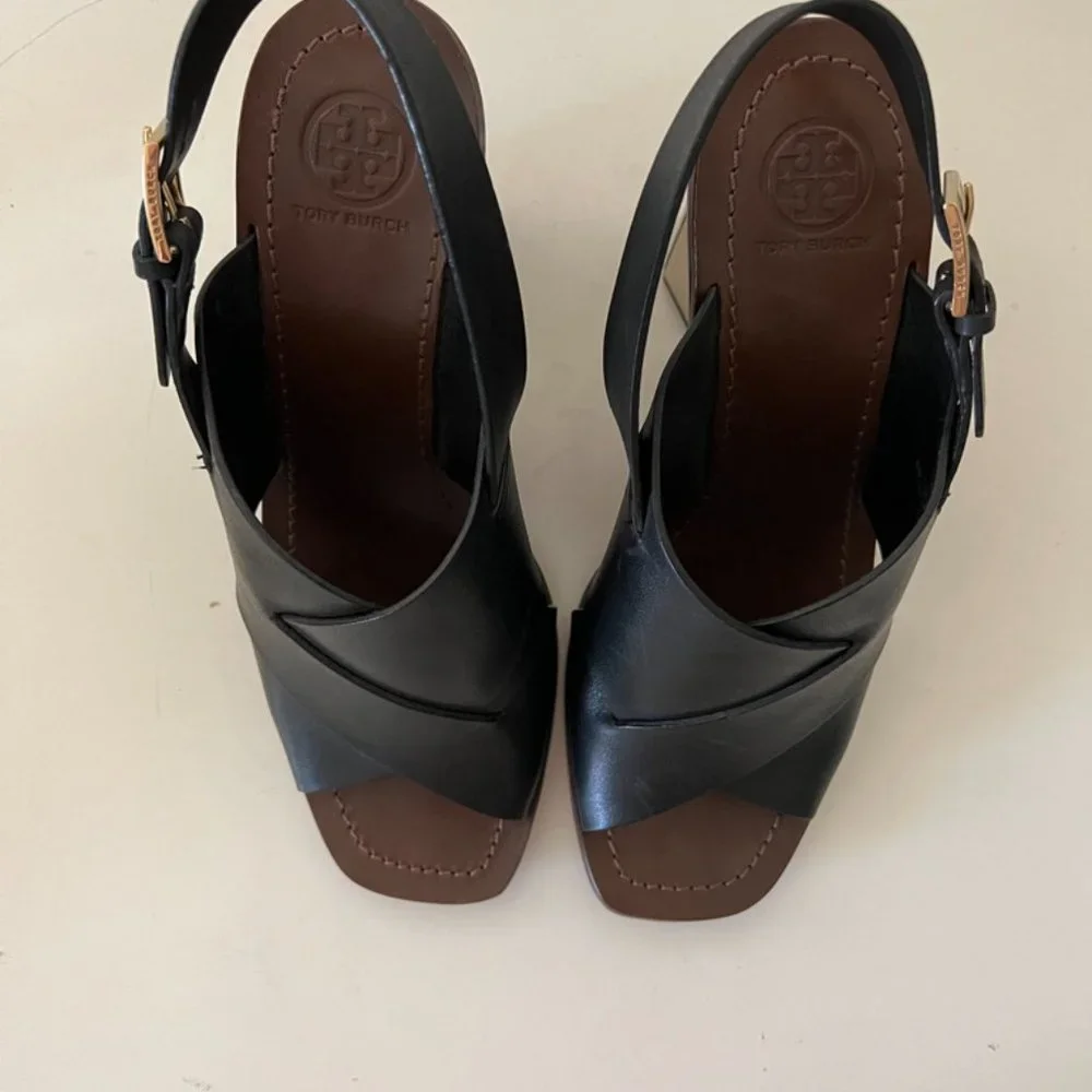 Tory Burch Bleeker Heel, Black, Size 9M - Picture 4 of 7